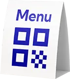 QR code table tent for Digital Menu by menus.eco.